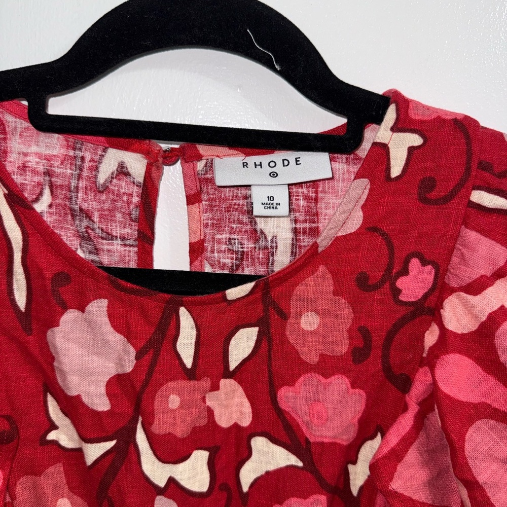 RHODE x Target Zinnia Floral Bell Sleeve Midi Dress Size 10 - Picture 7 of 11